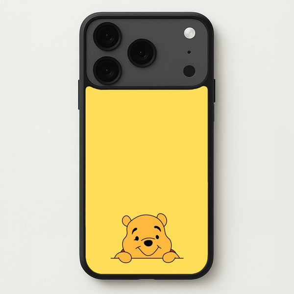 Cute Bear Leaning Phone Case for iPhone 17 Pro Max