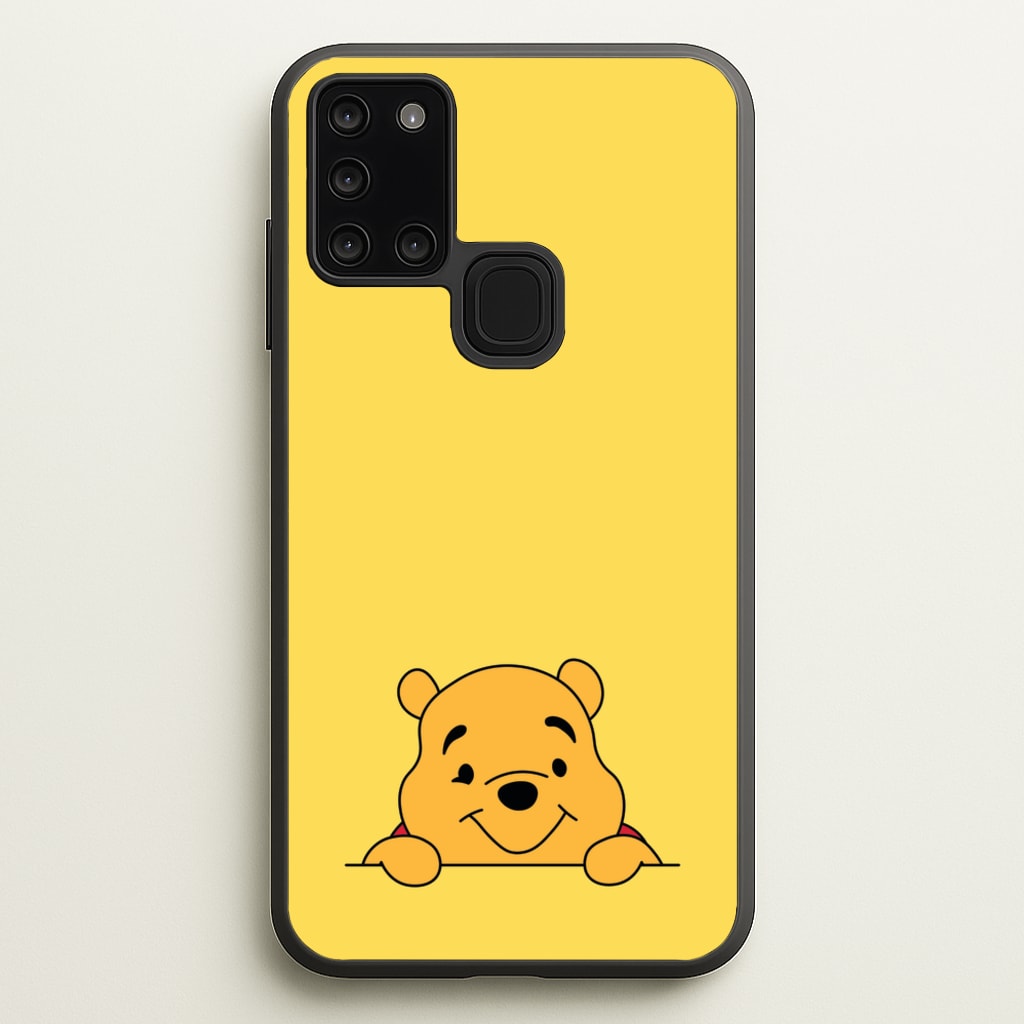 Cute Bear Leaning - Disney Phone Case for Galaxy A21s