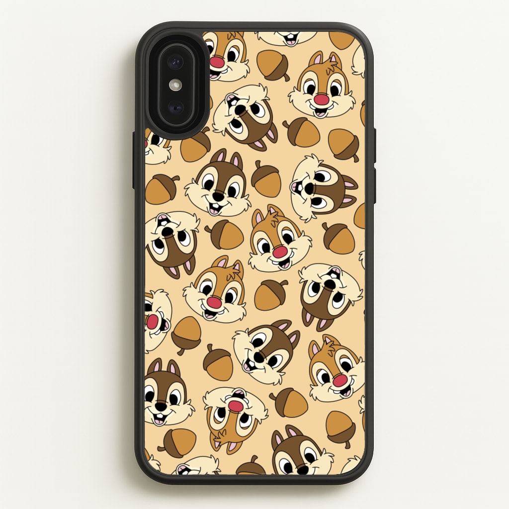 Cute Squirrels And Acorns Pattern - Disney Phone Case for iPhone XS Max
