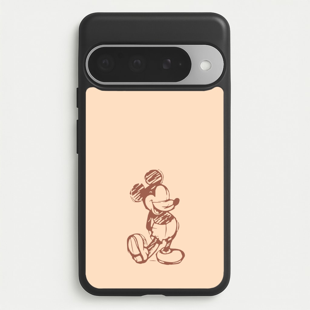 Sketched Mouse Outline Beige Phone Case for Google Pixel 10 Pro XL