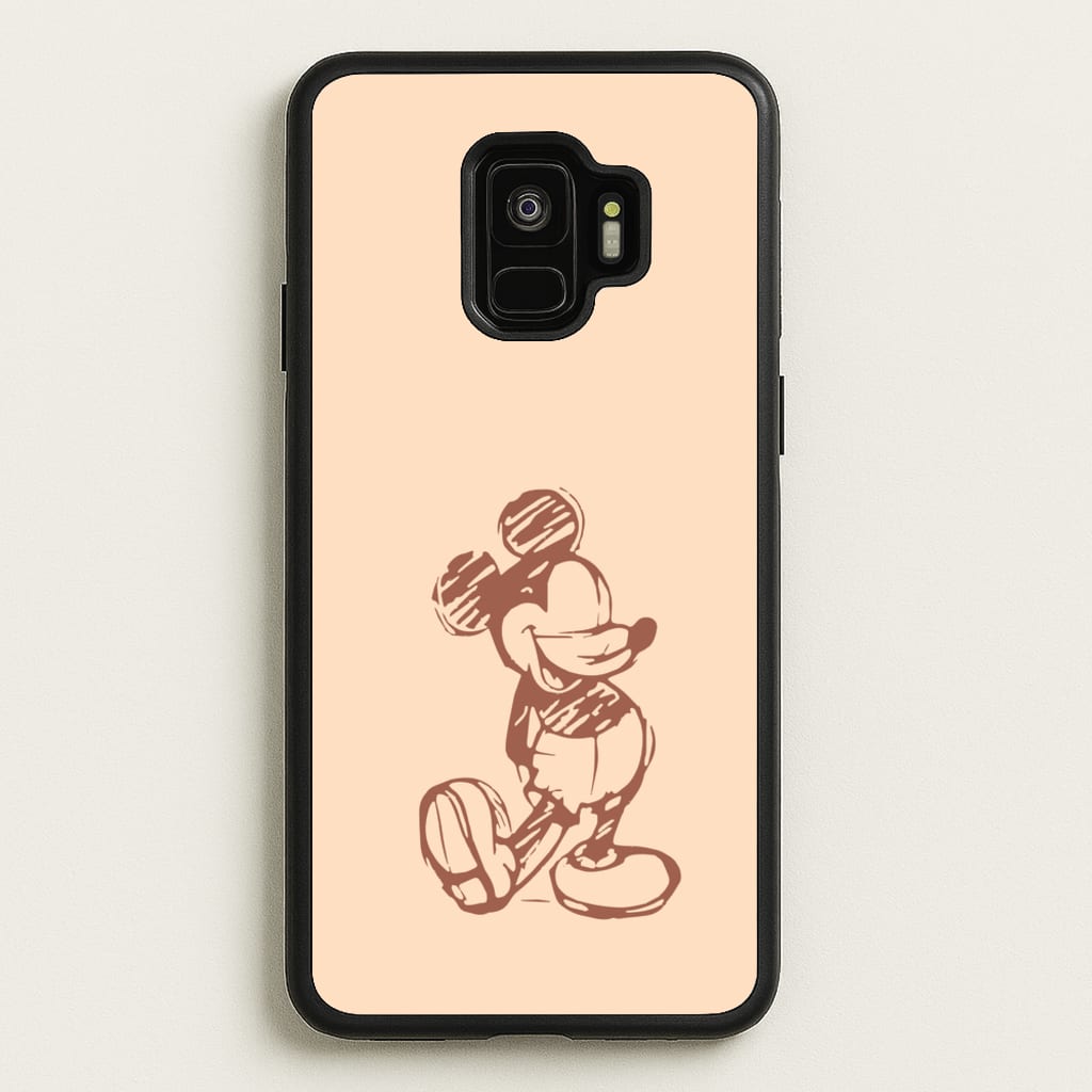 Sketched Mouse Outline Beige - Disney Phone Case for Galaxy S9