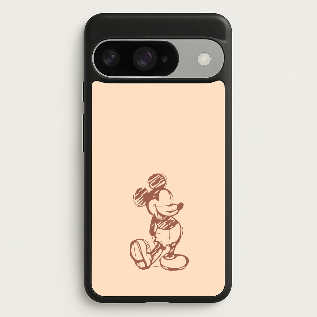 Sketched Mouse Outline Beige Phone Case for Google Pixel 10 / 10 Pro