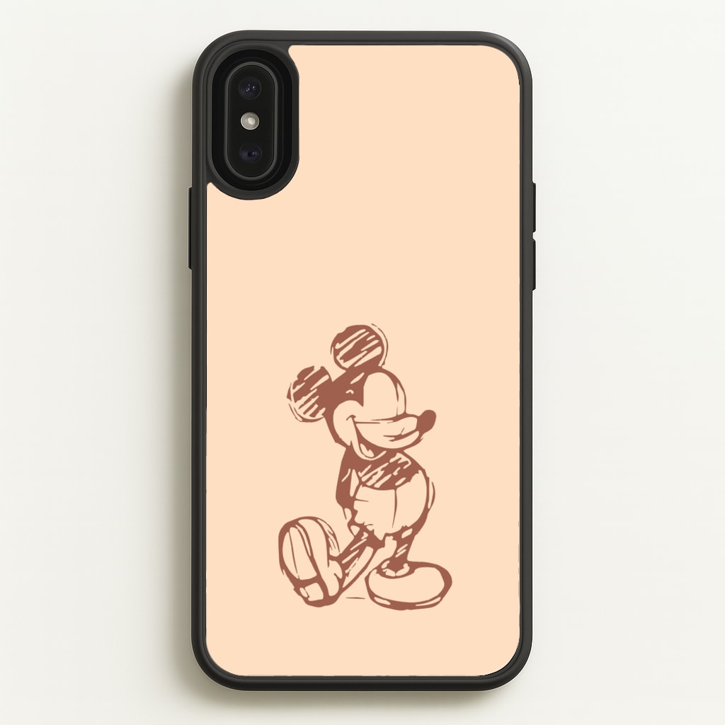 Sketched Mouse Outline Beige - Disney Phone Case for iPhone XS Max