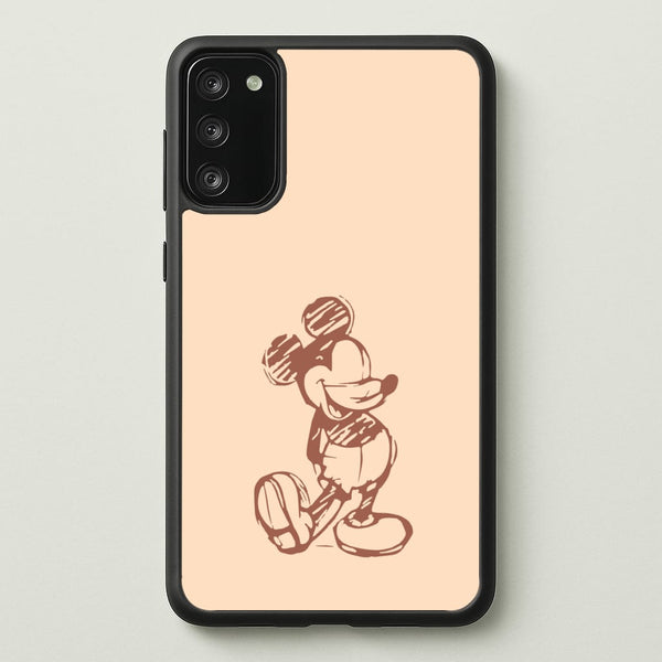 Sketched Mouse Outline Beige - Disney Phone Case for Galaxy S20FE