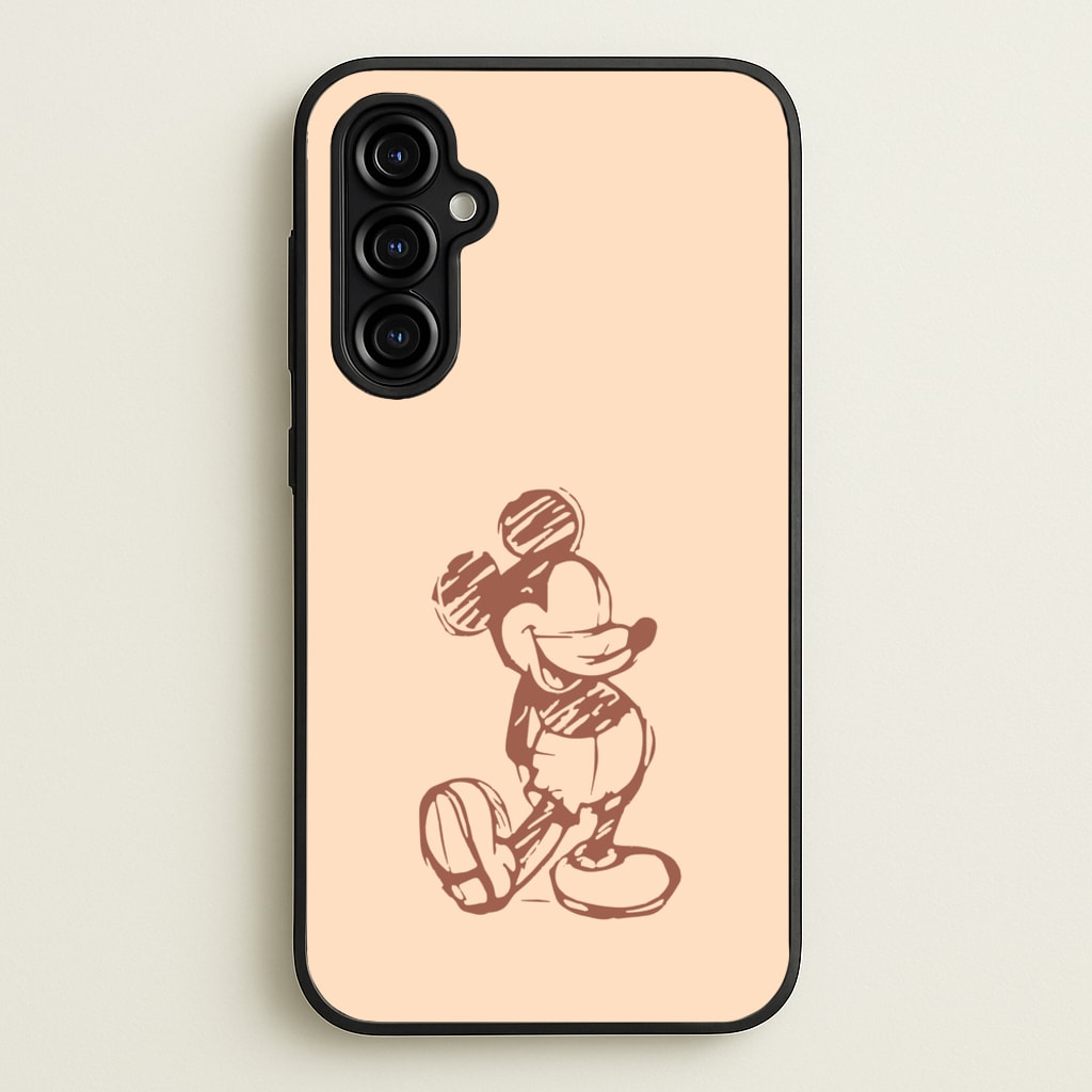 Sketched Mouse Outline Beige - Disney Phone Case for Galaxy A54