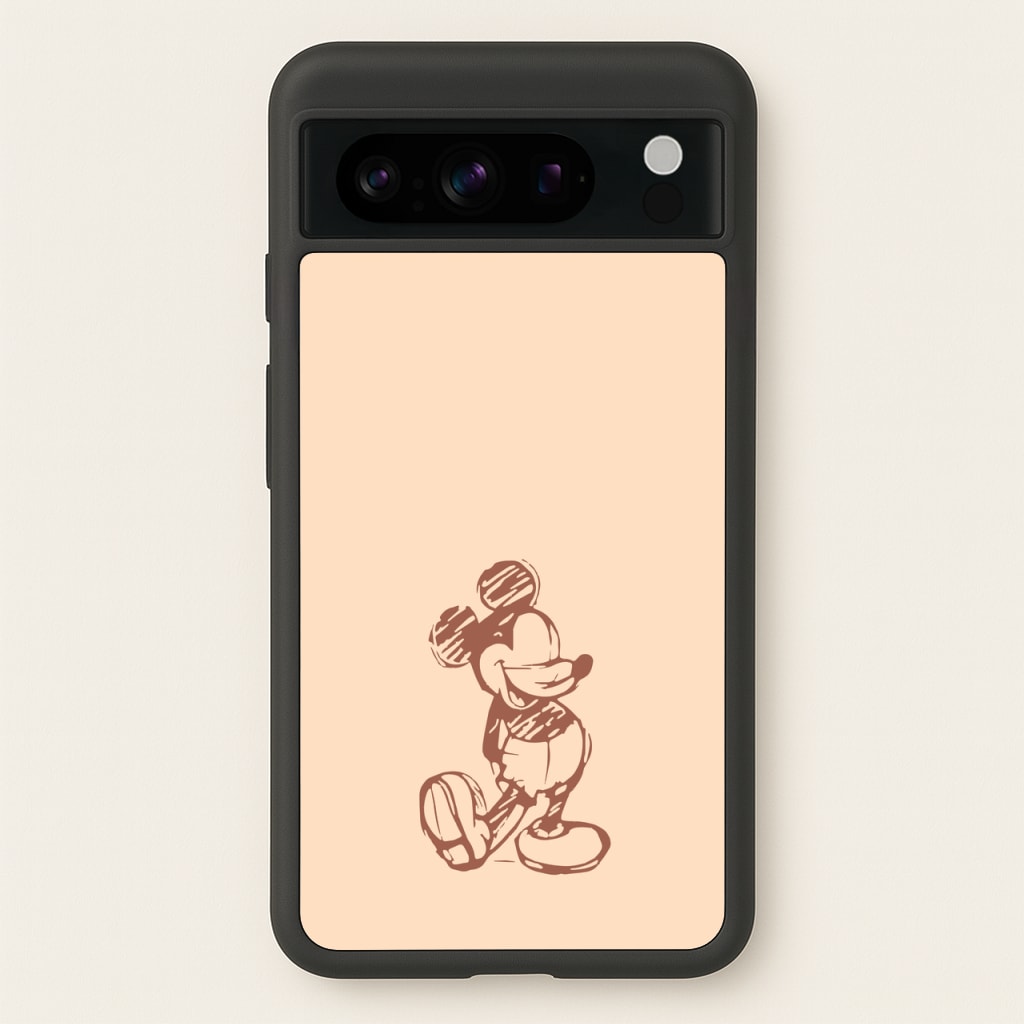 Sketched Mouse Outline Beige - Disney Phone Case for Google Pixel 8 Pro