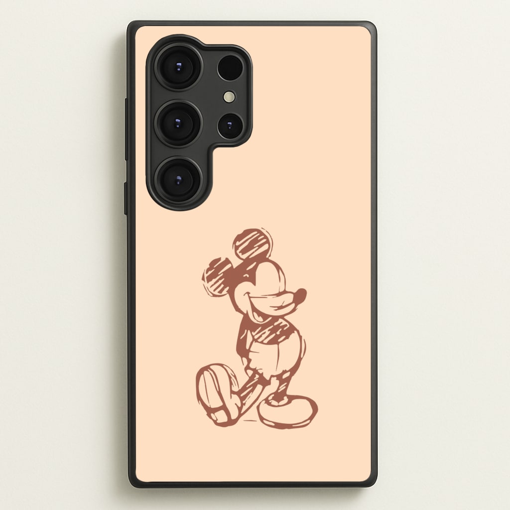 Sketched Mouse Outline Beige - Disney Phone Case for Galaxy S25 Ultra