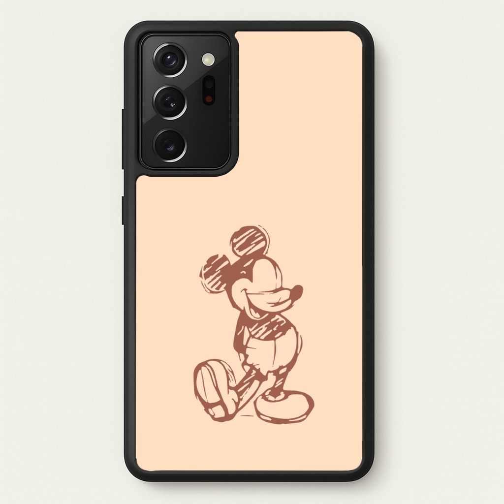 Sketched Mouse Outline Beige - Disney Phone Case for Galaxy Note 20 Ultra