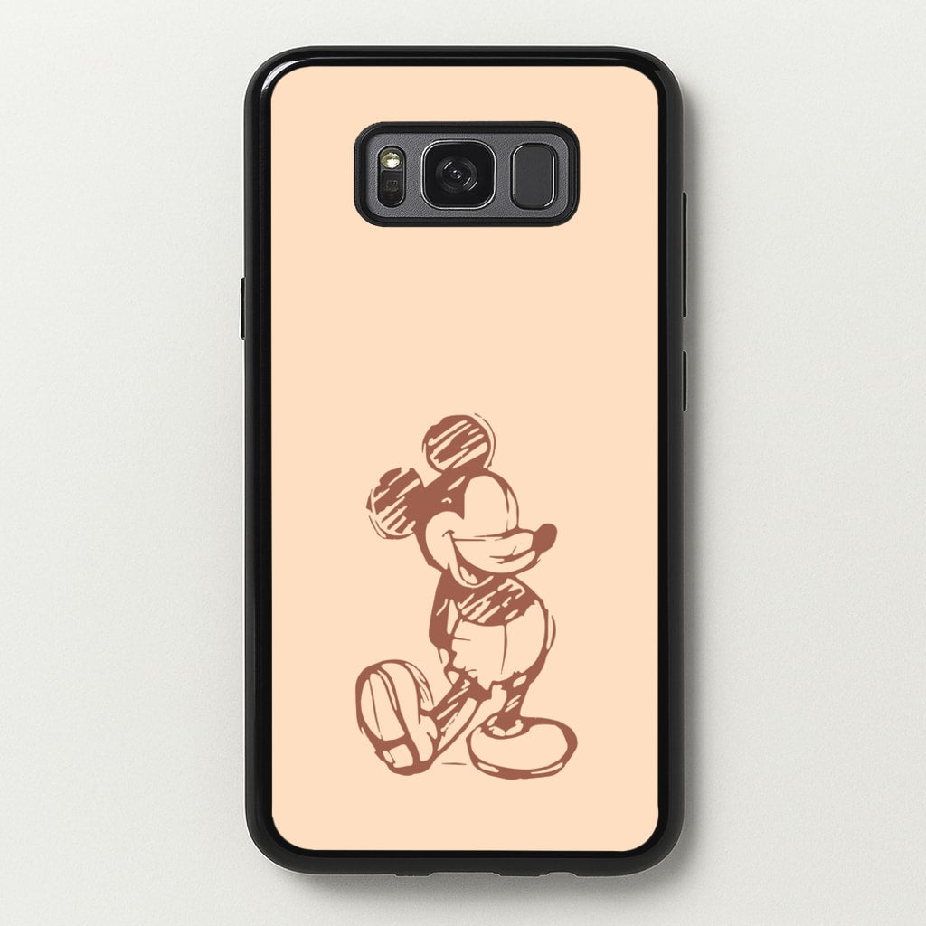 Sketched Mouse Outline Beige - Disney Phone Case for Galaxy S8