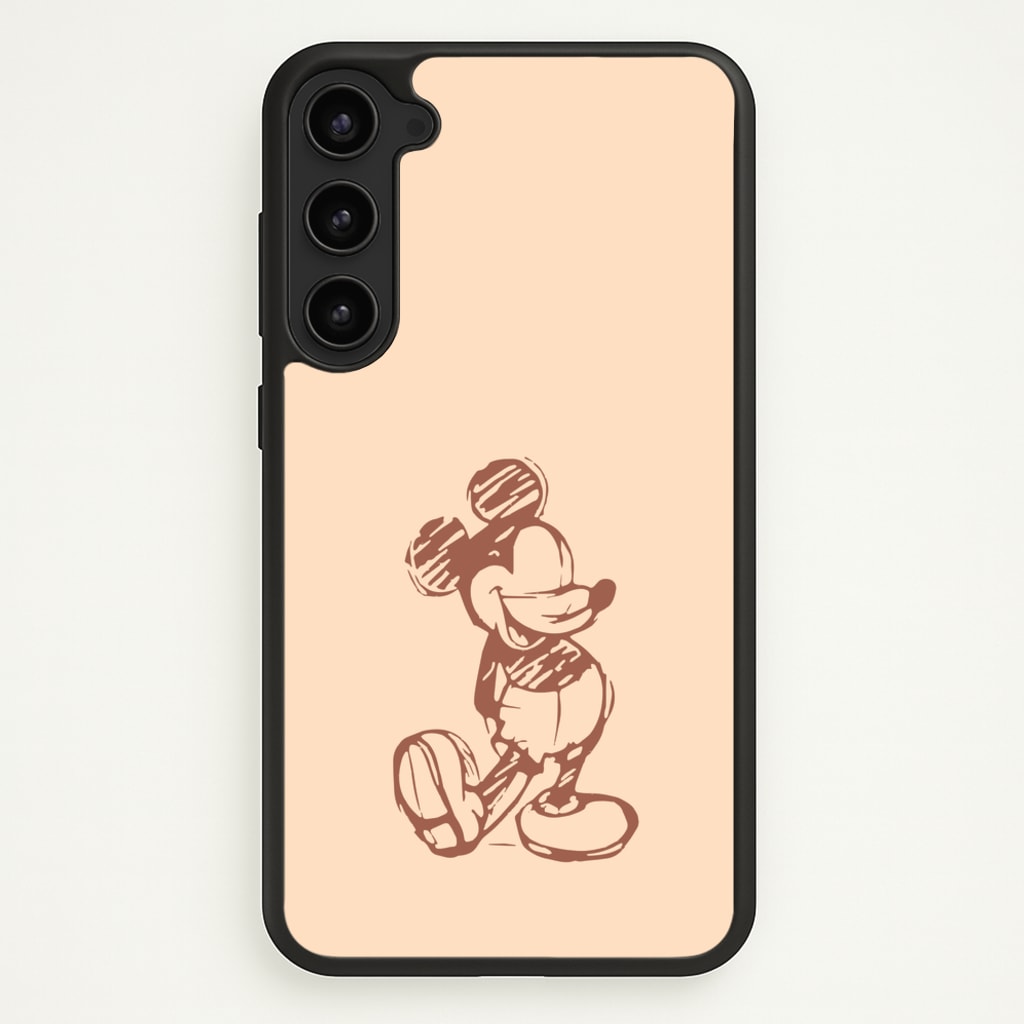Sketched Mouse Outline Beige - Disney Phone Case for Galaxy S23