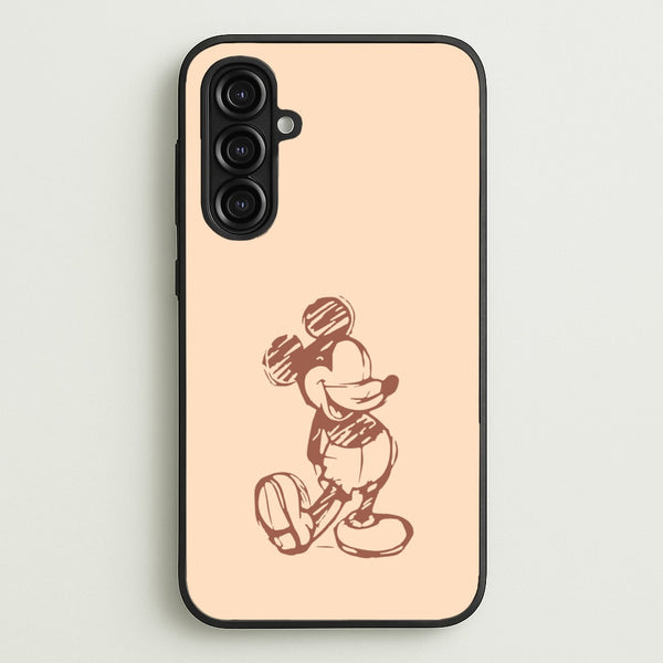 Sketched Mouse Outline Beige - Disney Phone Case for Galaxy A16