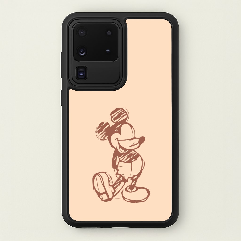 Sketched Mouse Outline Beige - Disney Phone Case for Galaxy S20 Ultra
