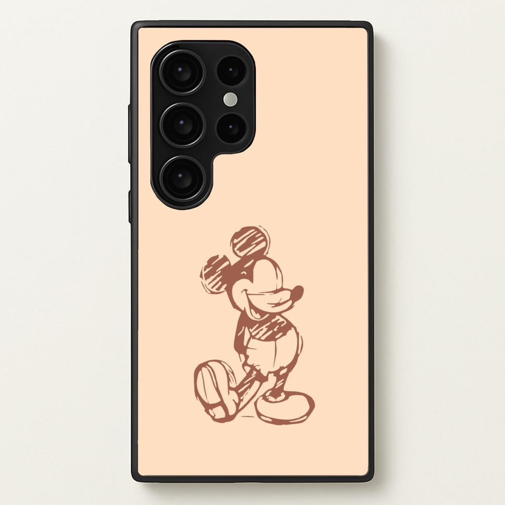 Sketched Mouse Outline Beige - Disney Phone Case for Galaxy S24 Ultra