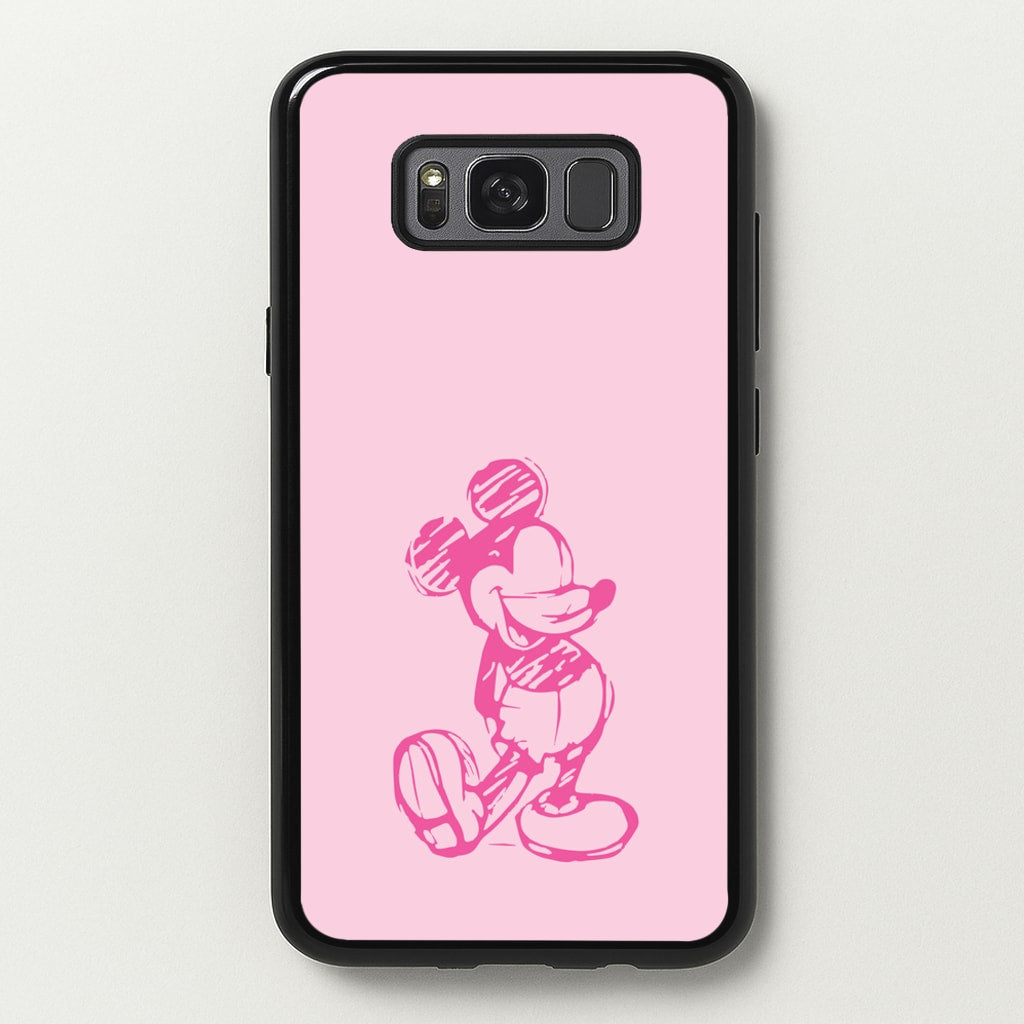 Sketched Mouse Outline Pink - Disney Phone Case for Galaxy S8 Plus