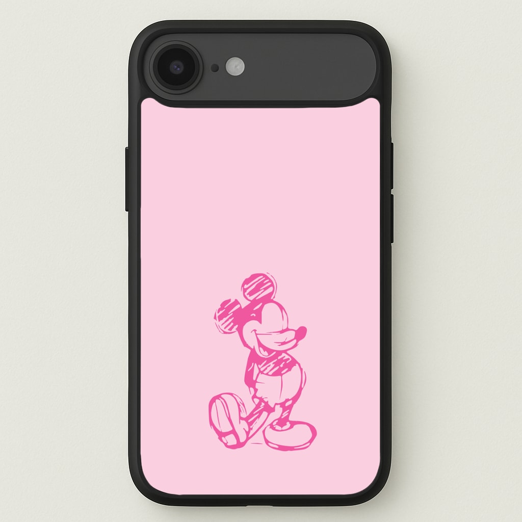 Sketched Mouse Outline Pink Phone Case for iPhone 17 Air