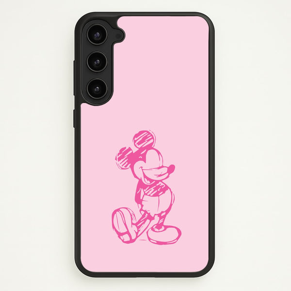 Sketched Mouse Outline Pink - Disney Phone Case for Galaxy S23 Plus