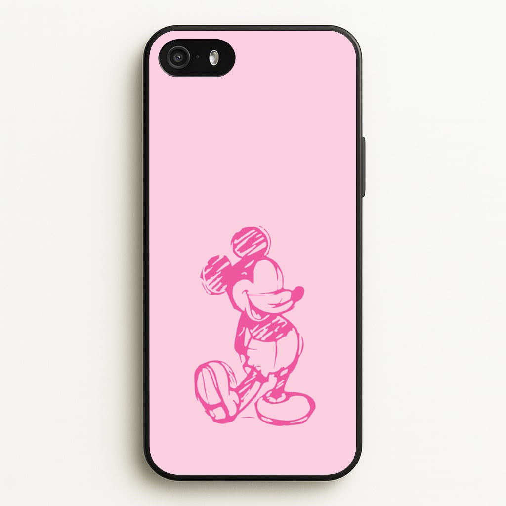 Sketched Mouse Outline Pink - Disney Phone Case for iPhone 5 / 5s / SE 2016