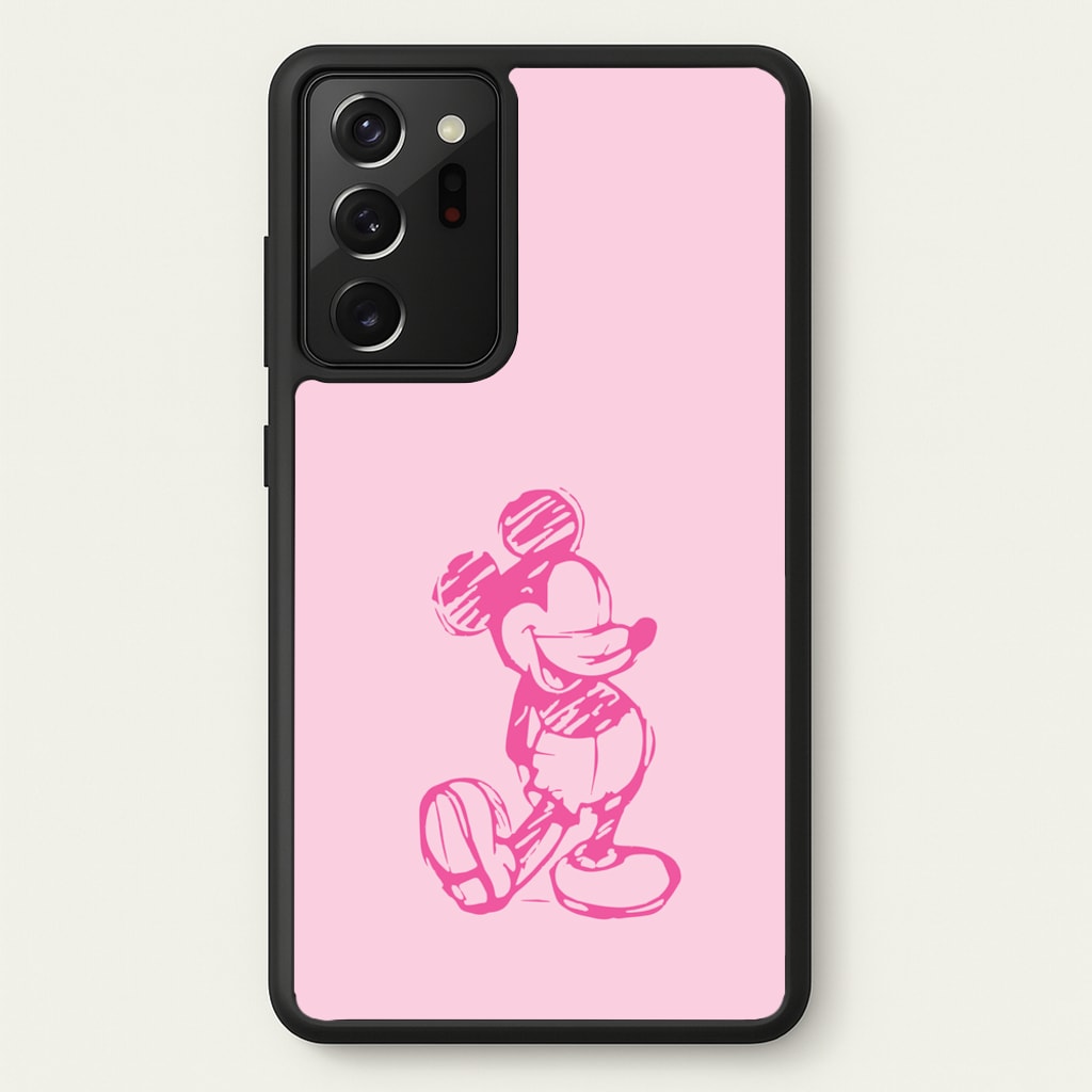 Sketched Mouse Outline Pink - Disney Phone Case for Galaxy Note 20 Ultra