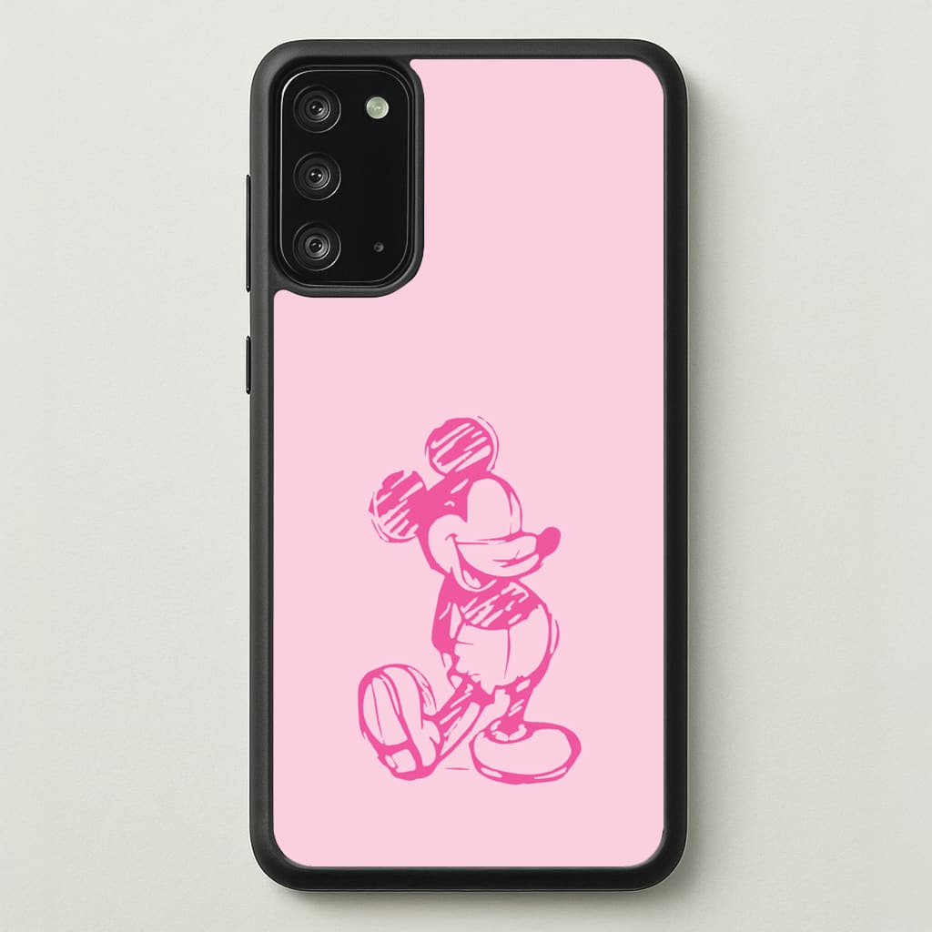 Sketched Mouse Outline Pink - Disney Phone Case for Galaxy Note 20