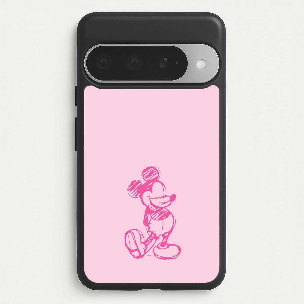 Sketched Mouse Outline Pink Phone Case for Google Pixel 10 Pro XL