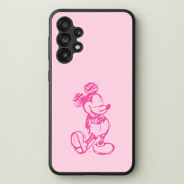 Sketched Mouse Outline Pink - Disney Phone Case for Galaxy A13