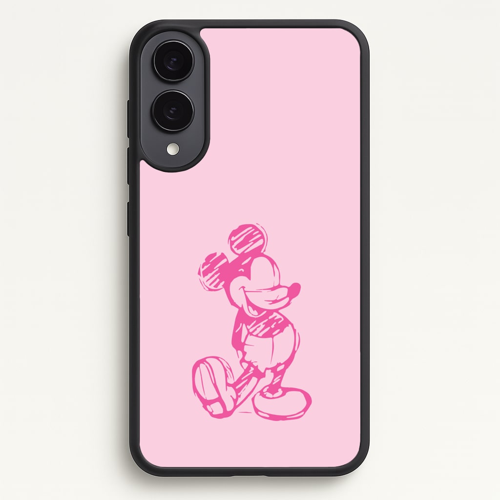 Sketched Mouse Outline Pink - Disney Phone Case for Galaxy S25 Edge