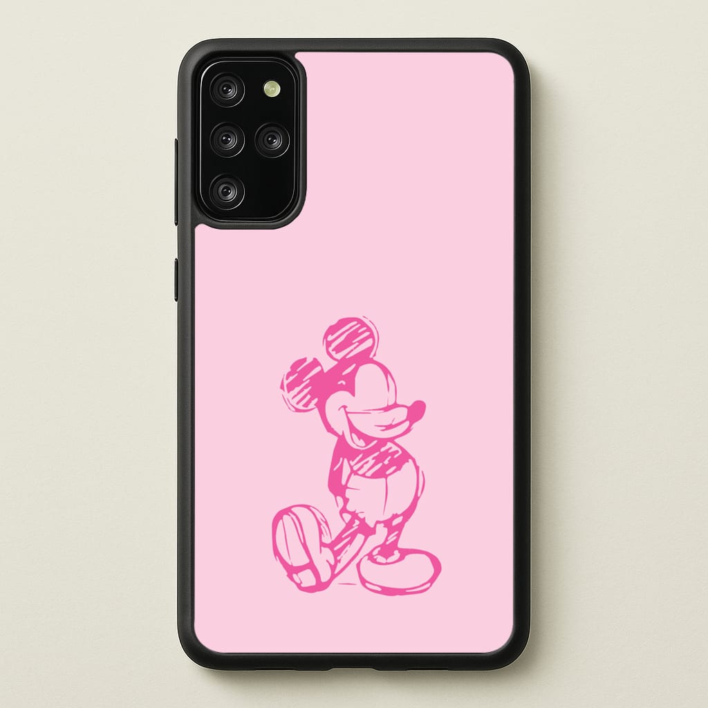 Sketched Mouse Outline Pink - Disney Phone Case for Galaxy S20 Plus