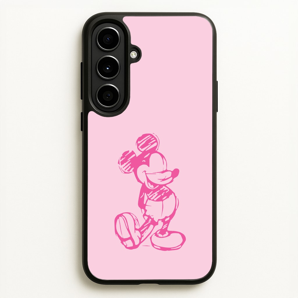 Sketched Mouse Outline Pink - Disney Phone Case for Galaxy A56