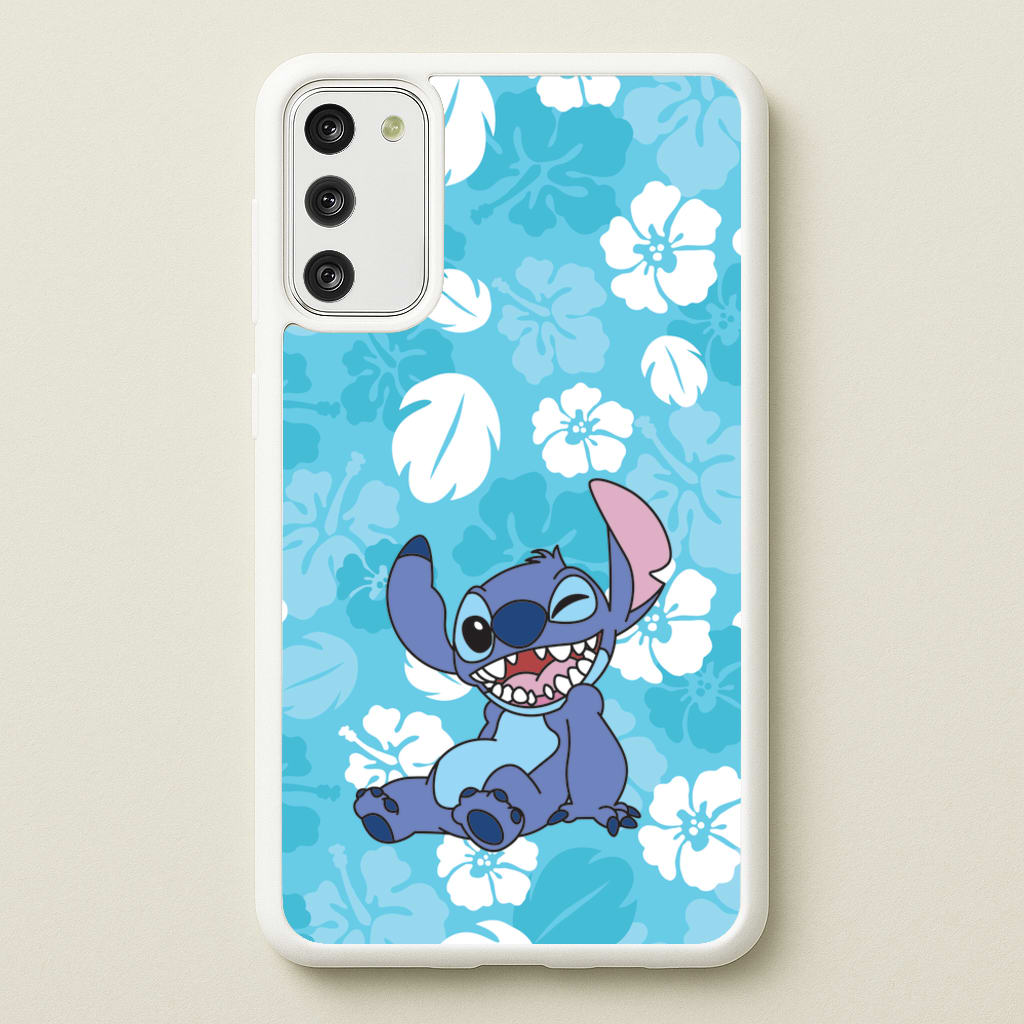 Cute Blue Alien Floral Pattern - Stitch Phone Case for Galaxy A41