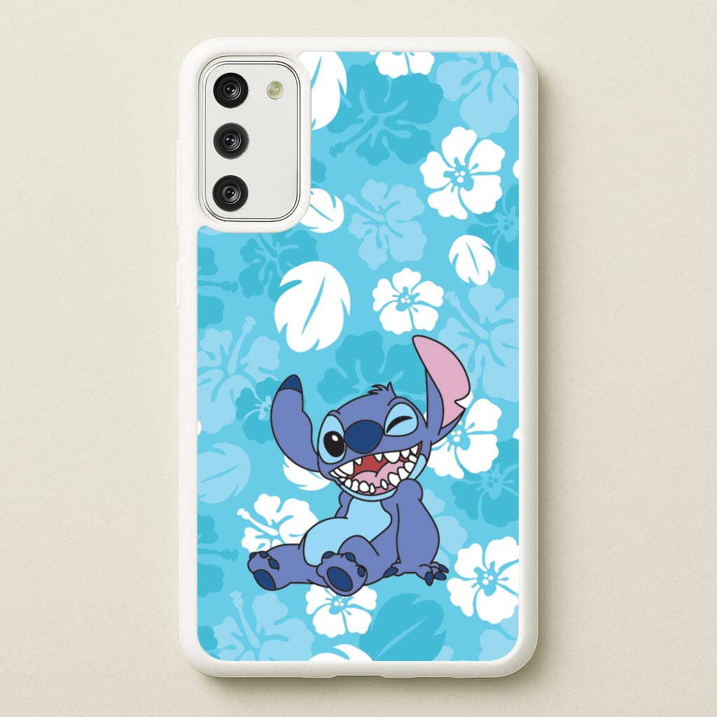 Cute Blue Alien Floral Pattern - Stitch Phone Case for Galaxy S20