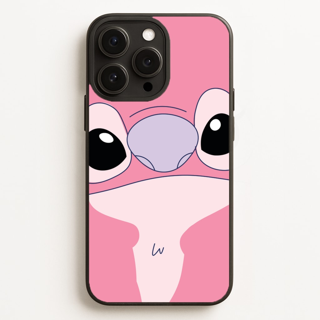 Cute Pink Alien Face - Stitch Phone Case for iPhone 16 Pro Max