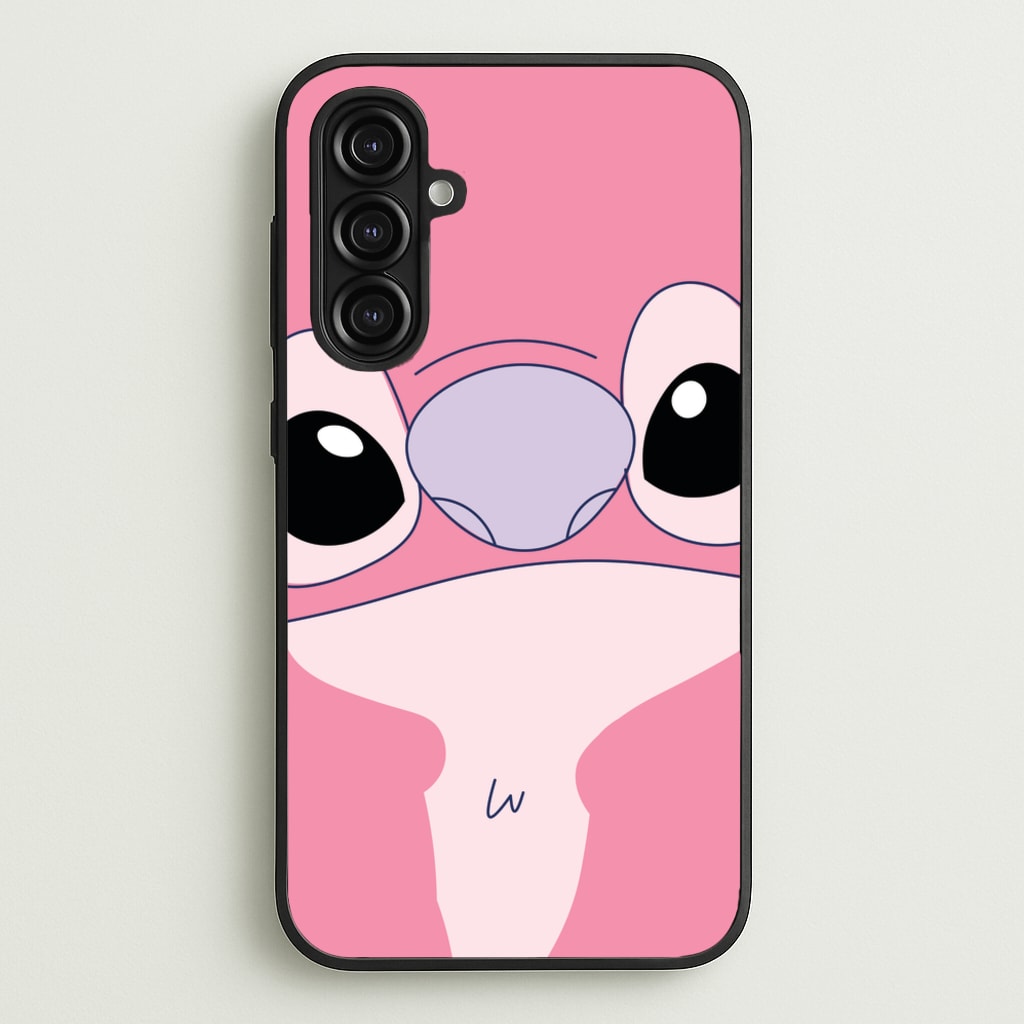 Cute Pink Alien Face - Stitch Phone Case for Galaxy A16