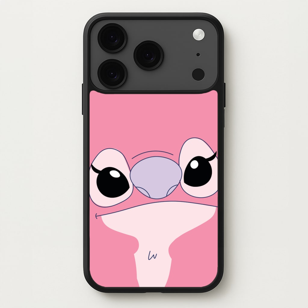 Cute Pink Alien Face Phone Case for iPhone 17 Pro