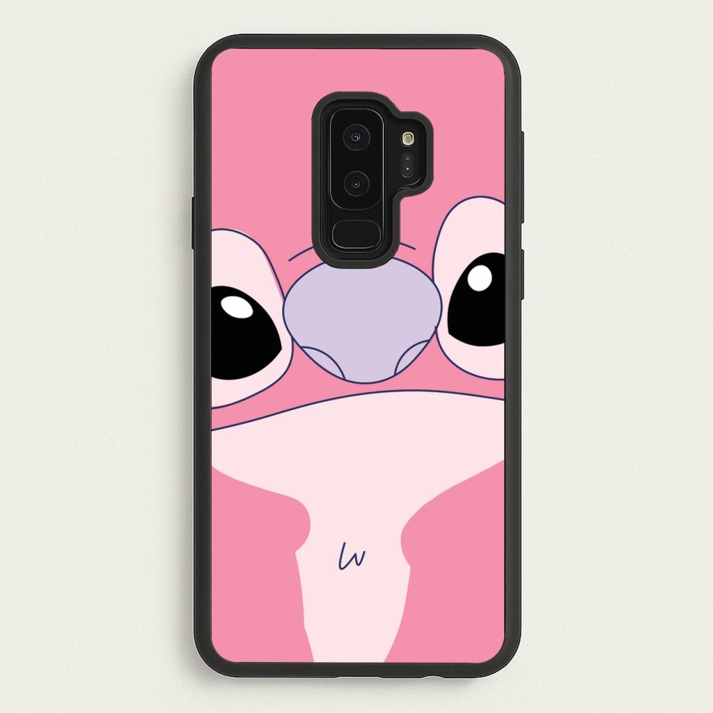 Cute Pink Alien Face - Stitch Phone Case for Galaxy S9 Plus