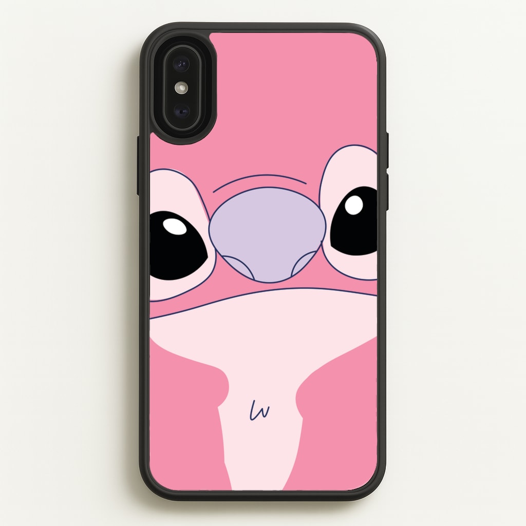 Cute Pink Alien Face - Stitch Phone Case for iPhone XS Max
