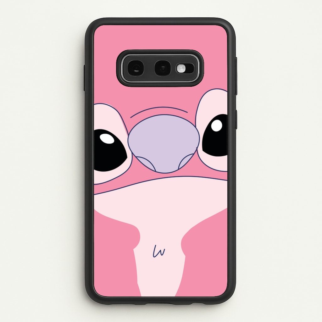 Cute Pink Alien Face - Stitch Phone Case for Galaxy S10e