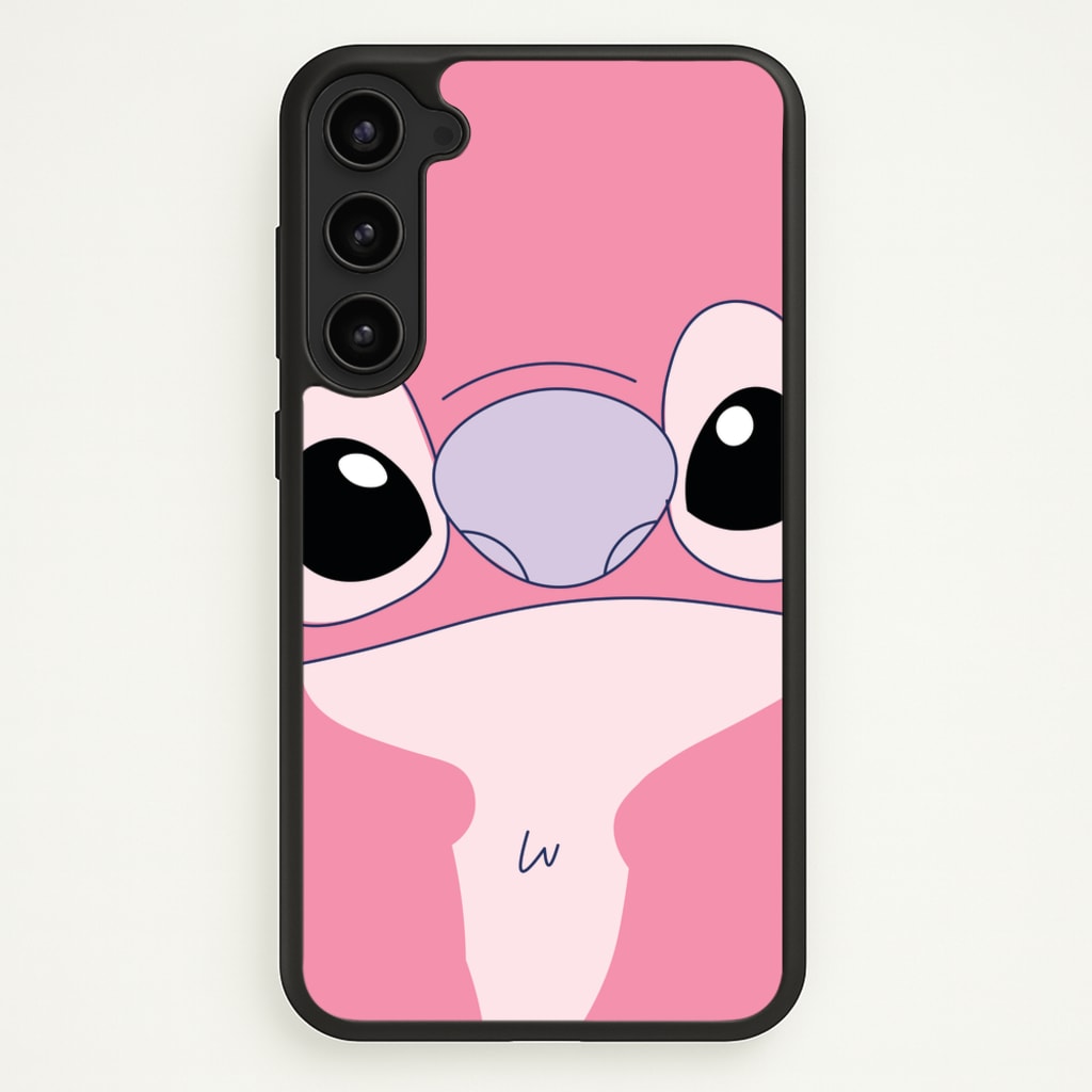 Cute Pink Alien Face - Stitch Phone Case for Galaxy S23