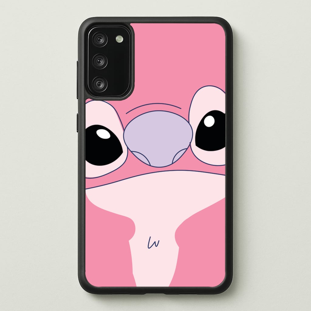 Cute Pink Alien Face - Stitch Phone Case for Galaxy S20