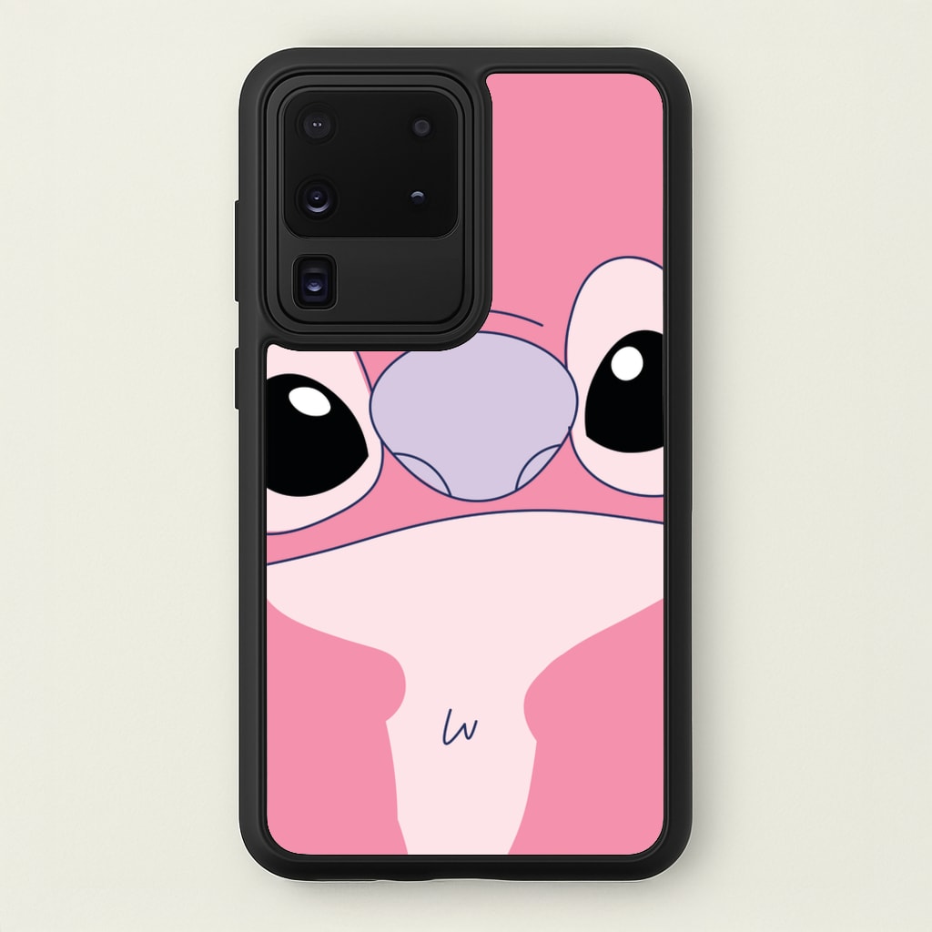Cute Pink Alien Face - Stitch Phone Case for Galaxy S20 Ultra
