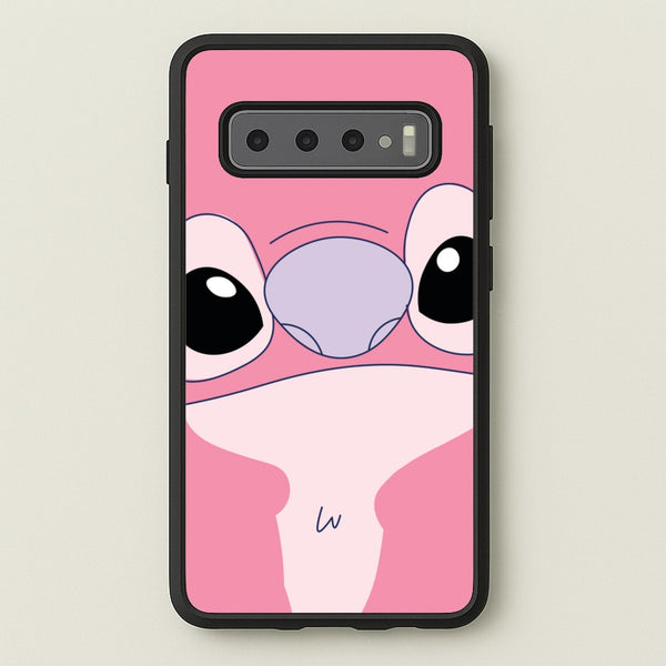 Cute Pink Alien Face - Stitch Phone Case for Galaxy S10