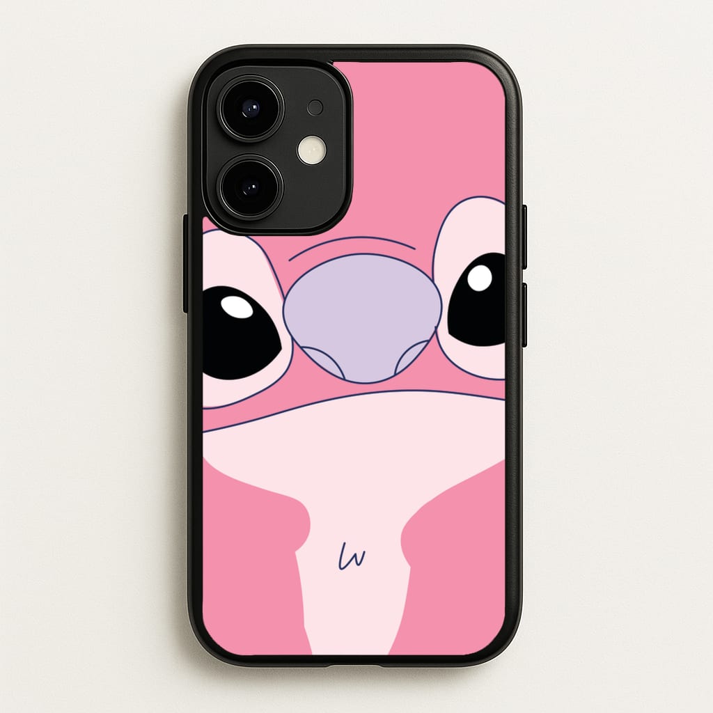 Cute Pink Alien Face - Stitch Phone Case for iPhone 12 / 12 Pro