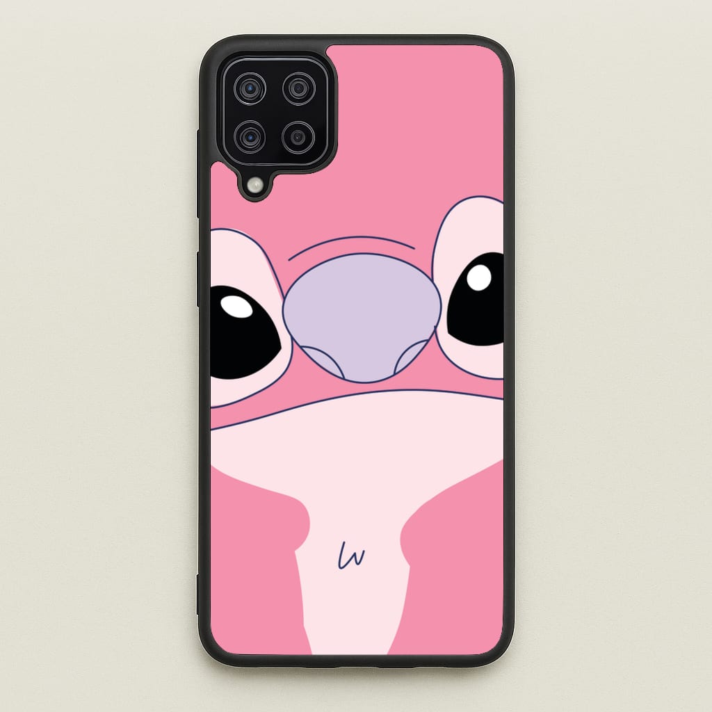 Cute Pink Alien Face - Stitch Phone Case for Galaxy A12