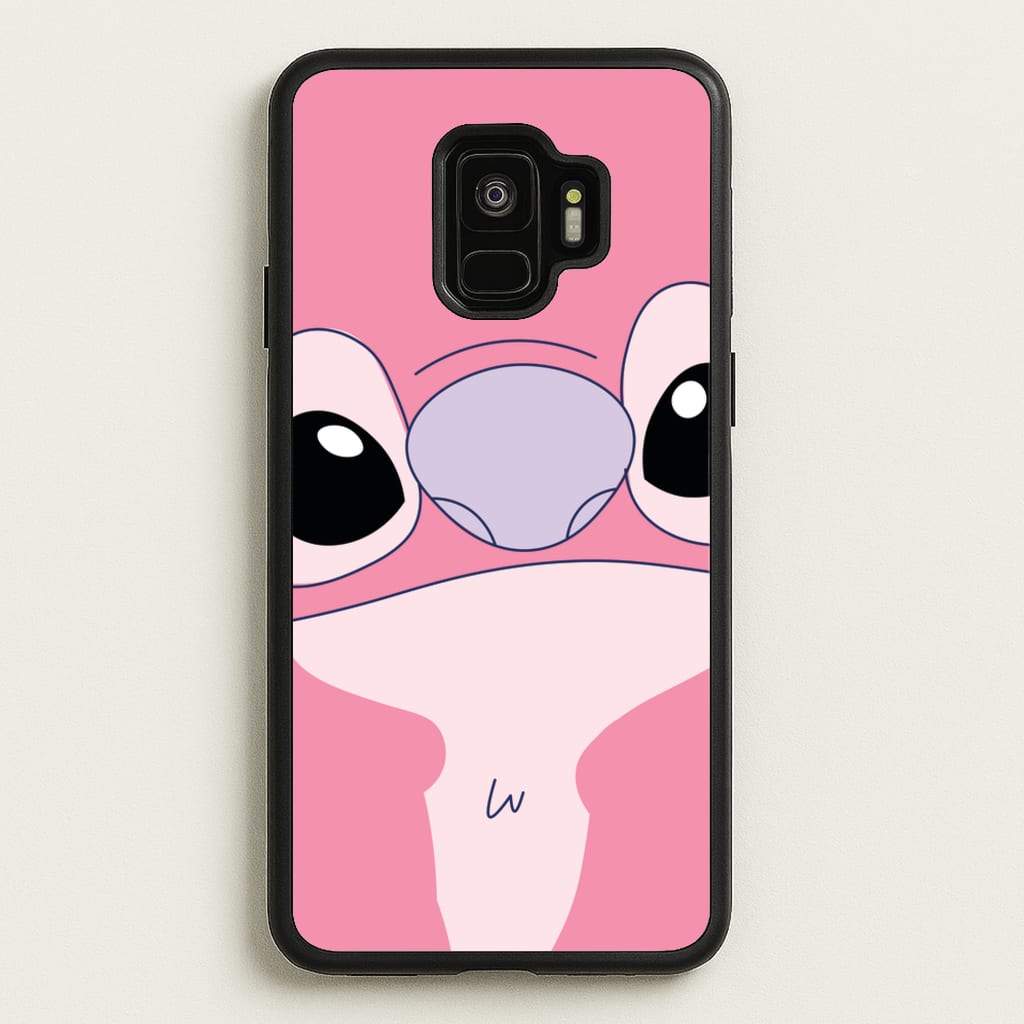 Cute Pink Alien Face - Stitch Phone Case for Galaxy S9