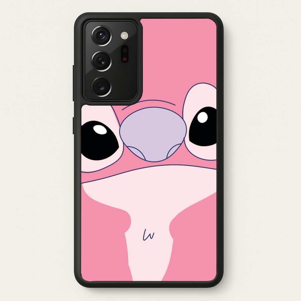 Cute Pink Alien Face - Stitch Phone Case for Galaxy Note 20 Ultra