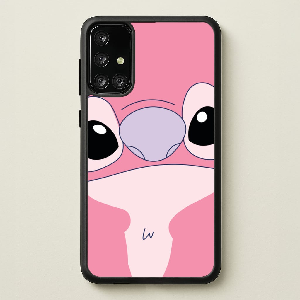 Cute Pink Alien Face - Stitch Phone Case for Galaxy A71