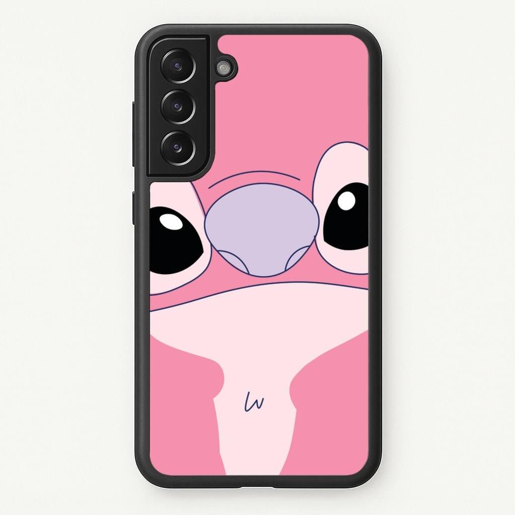 Cute Pink Alien Face - Stitch Phone Case for Galaxy S21