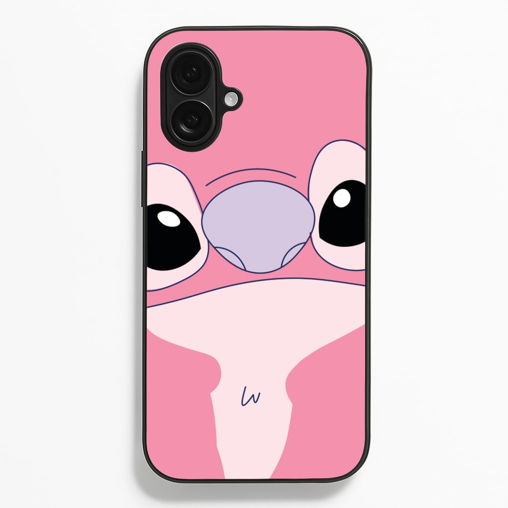 Cute Pink Alien Face - Stitch Phone Case for iPhone 16 Plus