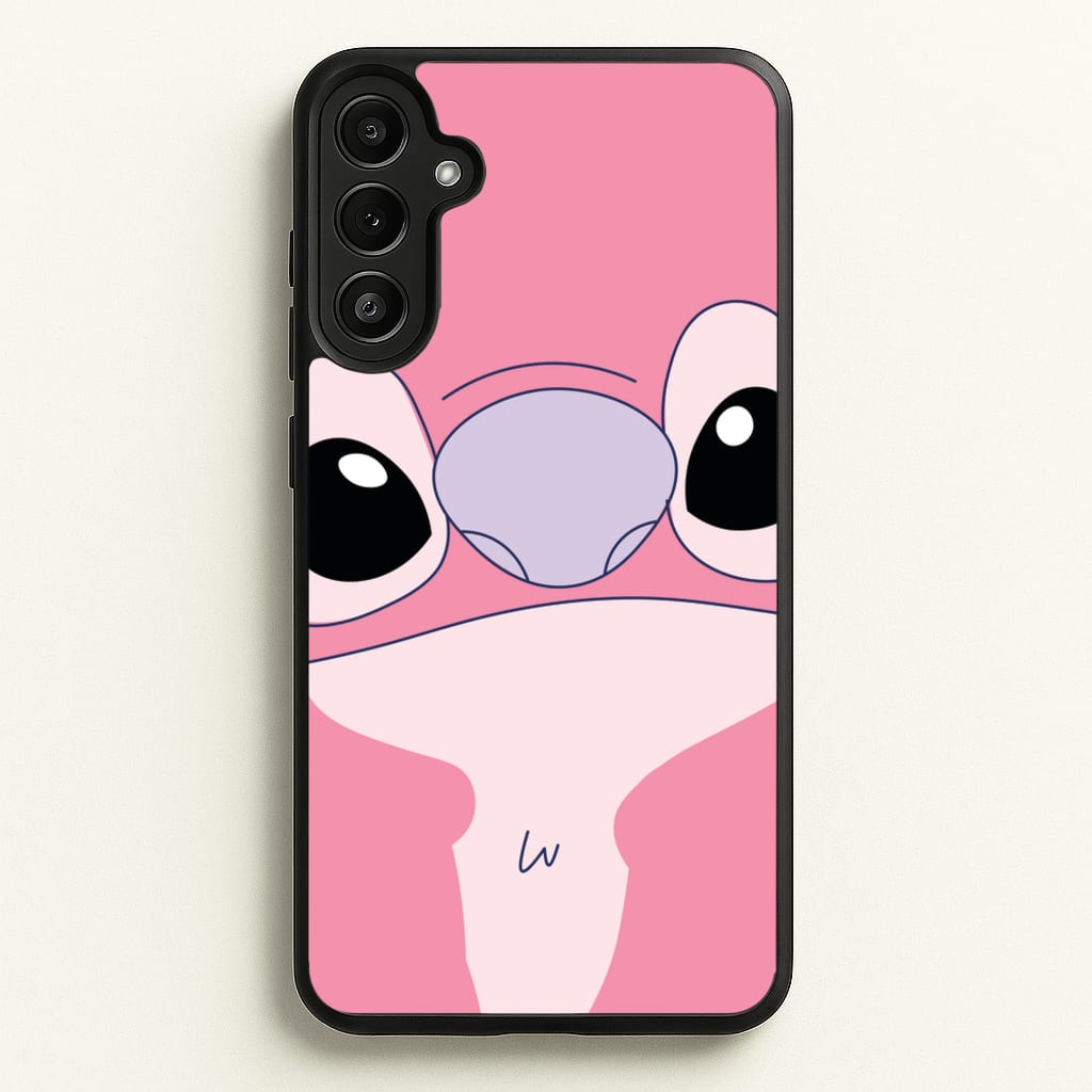 Cute Pink Alien Face - Stitch Phone Case for Galaxy A34