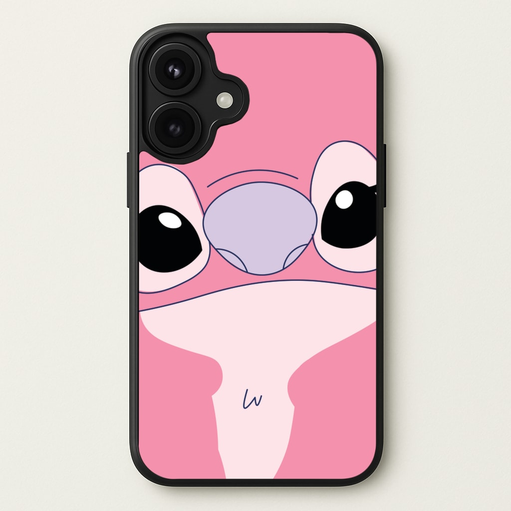 Cute Pink Alien Face Phone Case for iPhone 17
