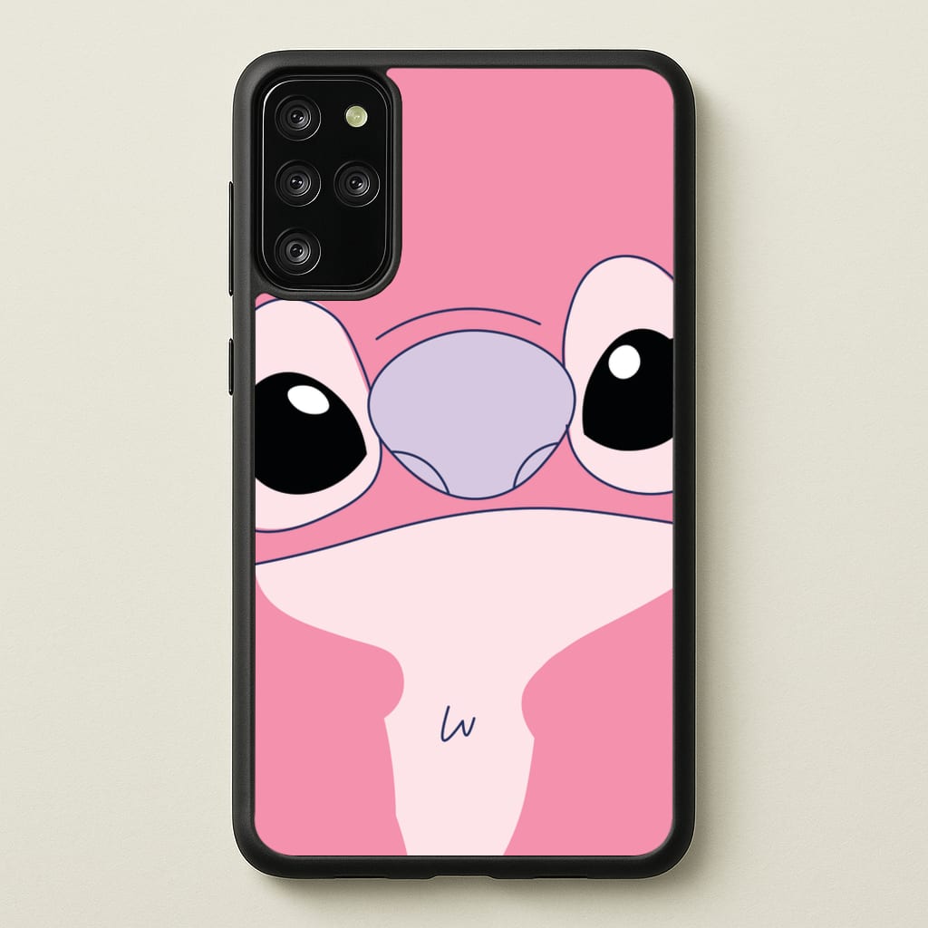 Cute Pink Alien Face - Stitch Phone Case for Galaxy S20 Plus